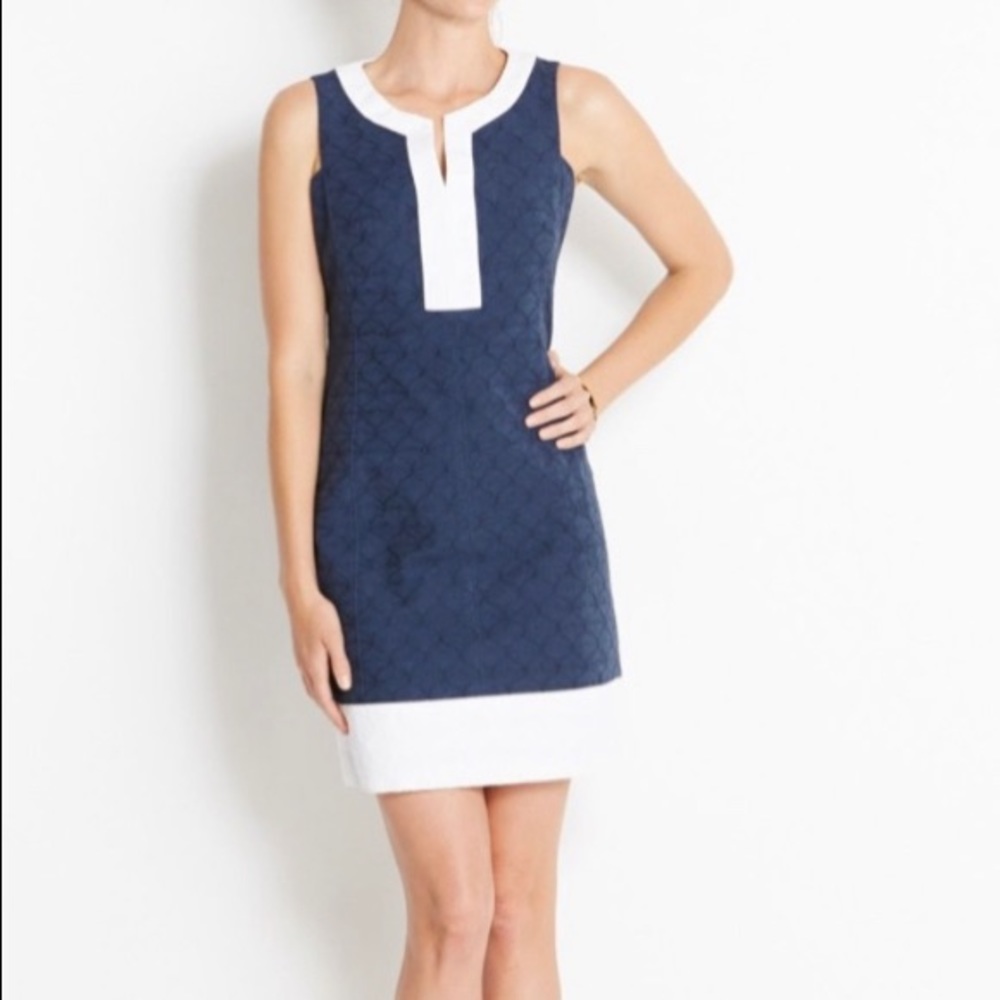 Vineyard Vines Navy White Shift Dress